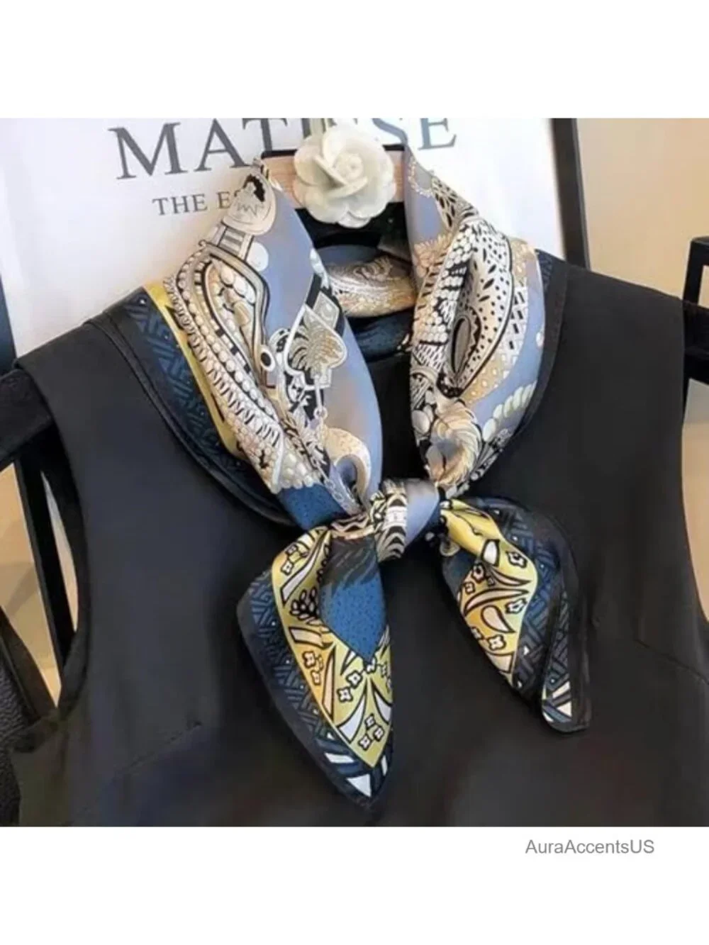 100% Mulberry Silk Square Scarf 27x27 Fashion Neck Scarf Headwrap